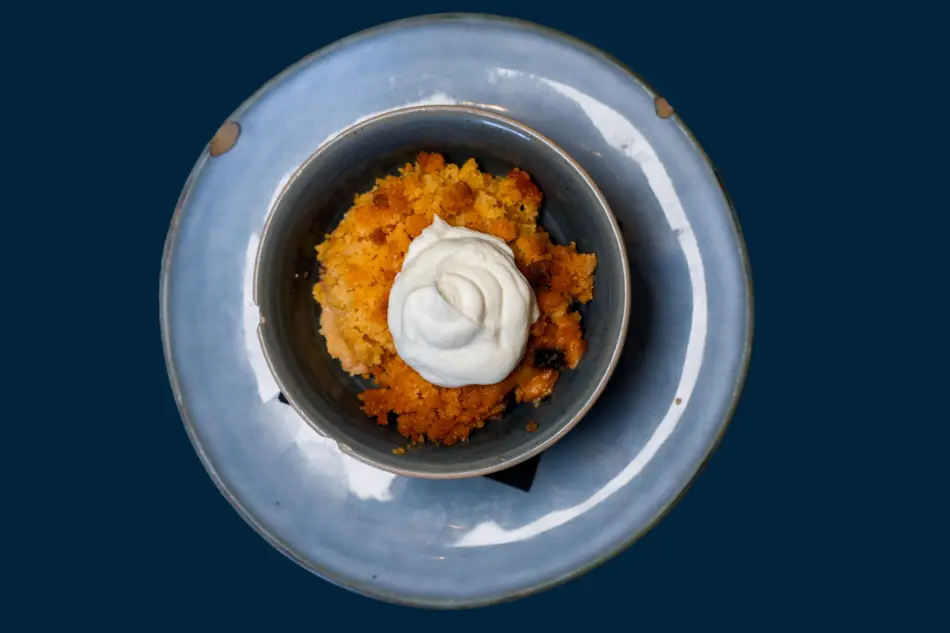 CRUMBLE POMMES RHUBARBE